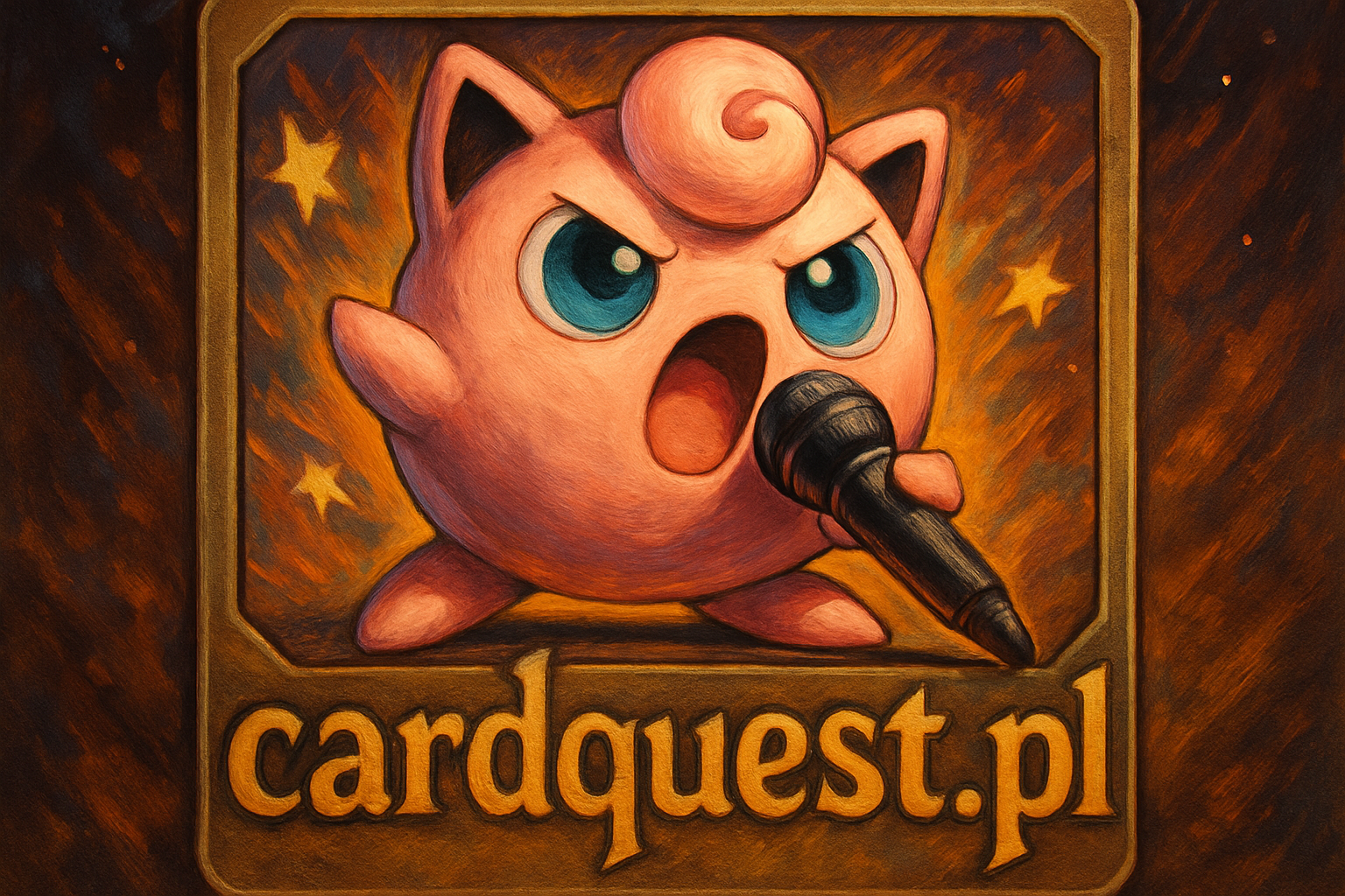 Jigglypuff śpiewający do mikrofonu w kształcie markera